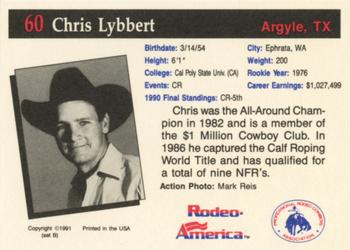 1991 Rodeo America Set B #60 Chris Lybbert Back